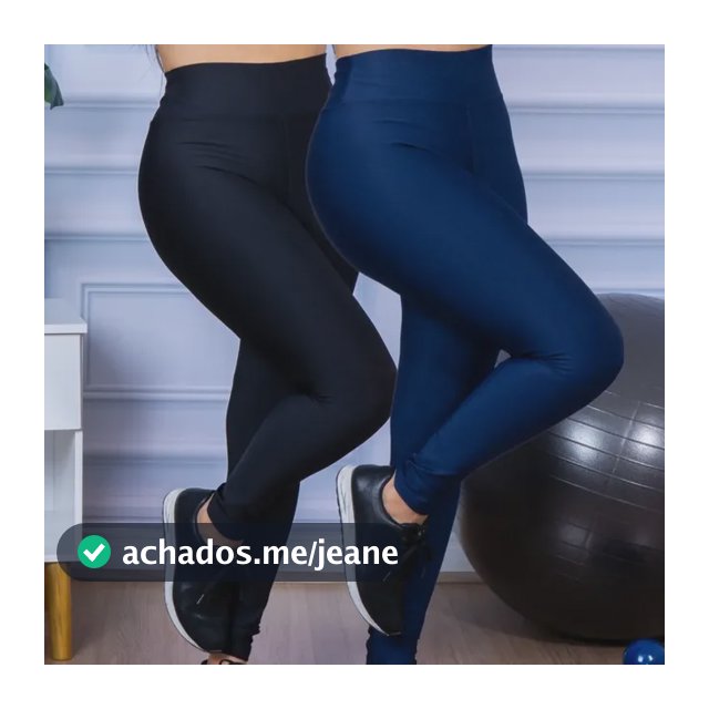 Kit 2 Calças Suplex Feminina Lisa Cós Alto Moda Fitness