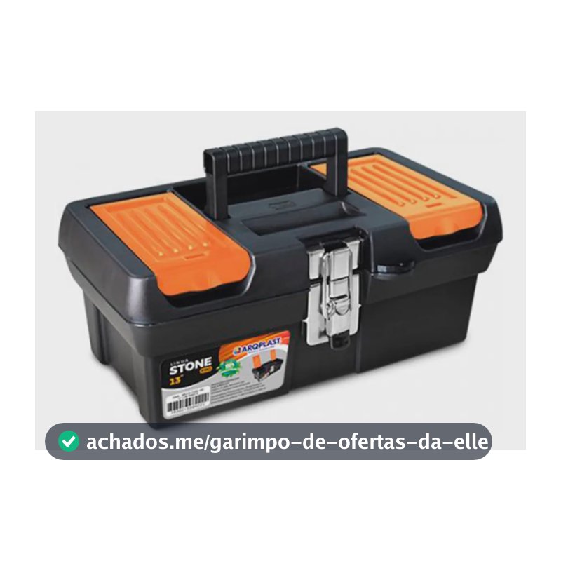 Caixa De Ferramenta Stone 13 Trava Aço Organizador Arqplast Cor Preto