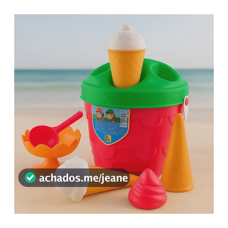Baldinho De Praia Sorvetão 6 Peças Kit Infantil