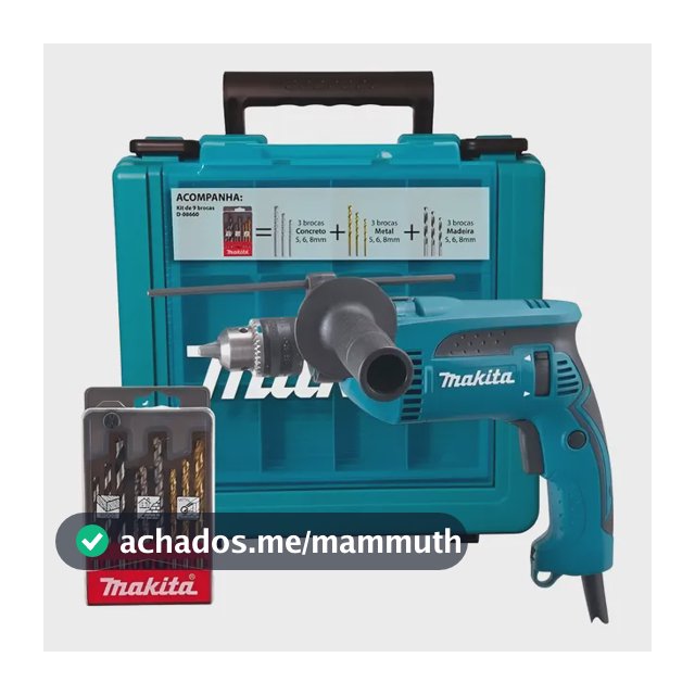 Furadeira De Impacto Makita 760w Hp1640kx1 1/2 Pol + Brocas