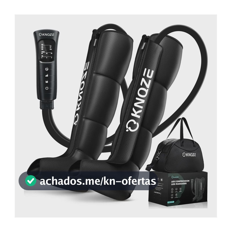 Bota Pneumática de Compressão para Pernas com Controle LCD, Massagem e Recuperação Muscular