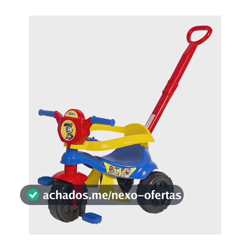 Triciclo Infantil Passeio Empurrador Kendy Velotrol Motoca Azul