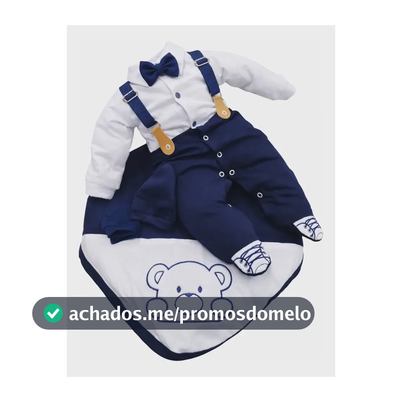 Kit Saida Maternidade Menino Suspensório Azul Marinho Azul-marinho P