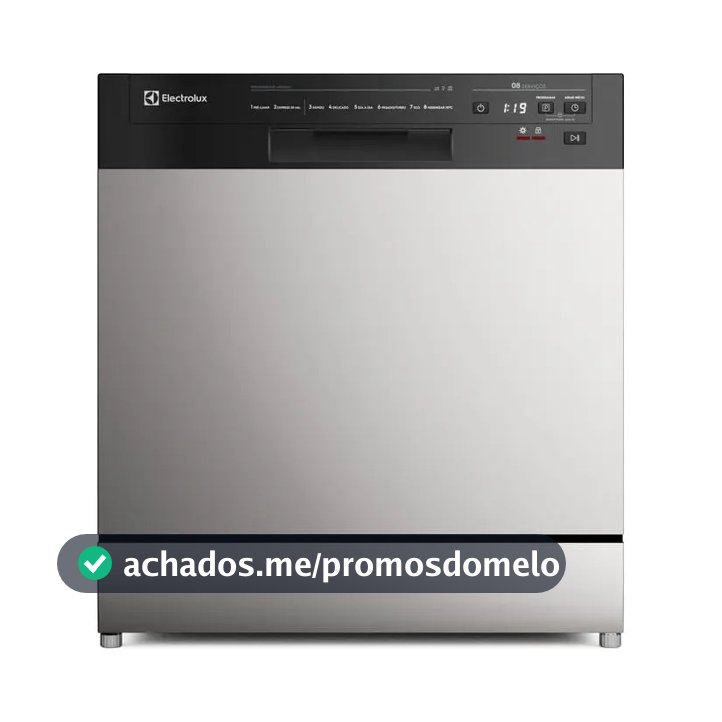 Lava-Louça Electrolux 8 Serviços Inox com Programa Lava & Seca 50 minutos LS08E Display Digital