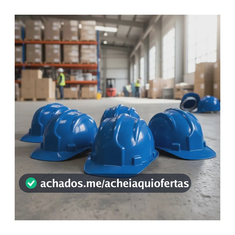 Kit 5 Capacete De Proteção Epi Segurança Obra C/ Carneira Cor Azul