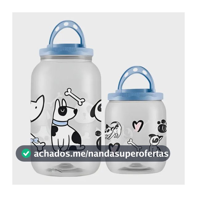Kit 2 Potes Ração Para Pet Cachorros Gatos 3,6lt 1,7lt