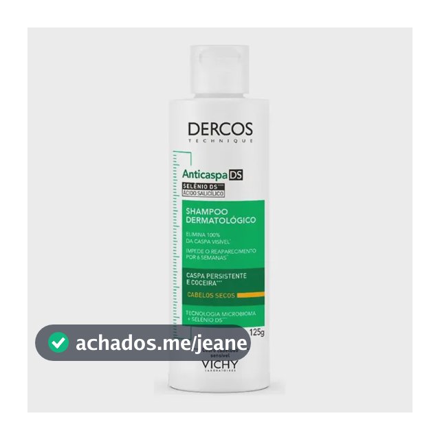 Shampoo Anticaspa para Cabelos Secos com Selênio DS, Dercos DS Vichy, 125g
