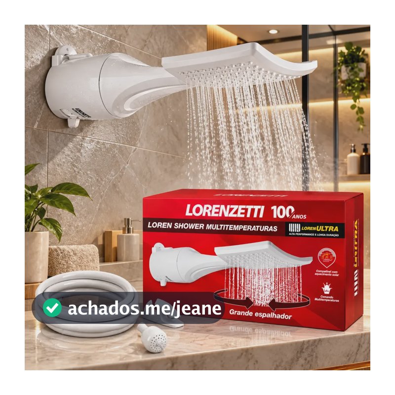 Chuveiro Ducha Loren Shower Multitemepraturas - Lorenzetti Branco 220v 6800w