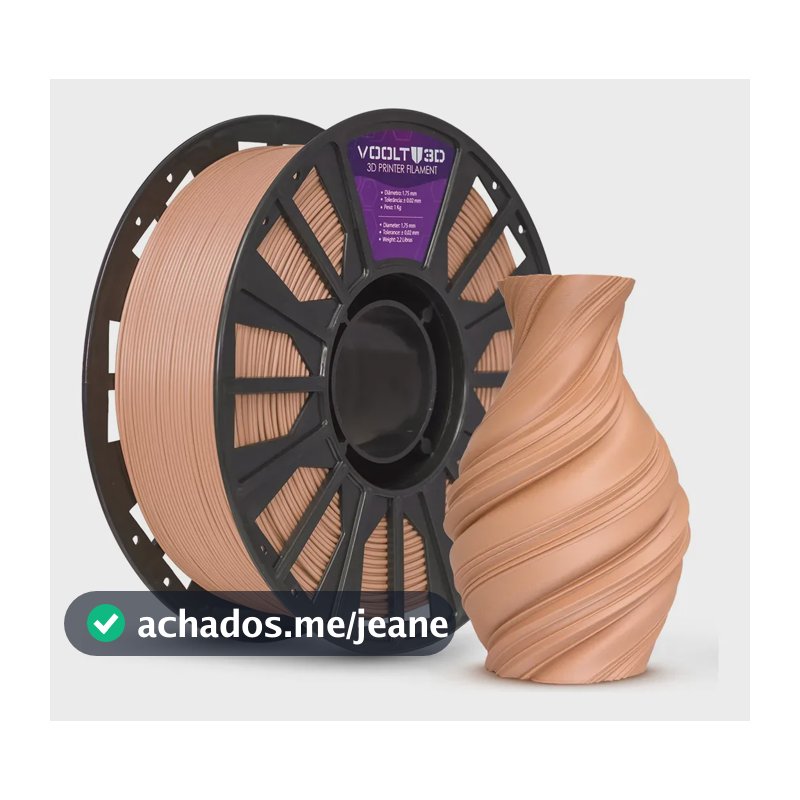 Filamento 3d Pla 1kg Impressão 3d Premium 1.75mm Voolt 3d Cor Marrom Cappuccino Marrom Cappuccino Velvet