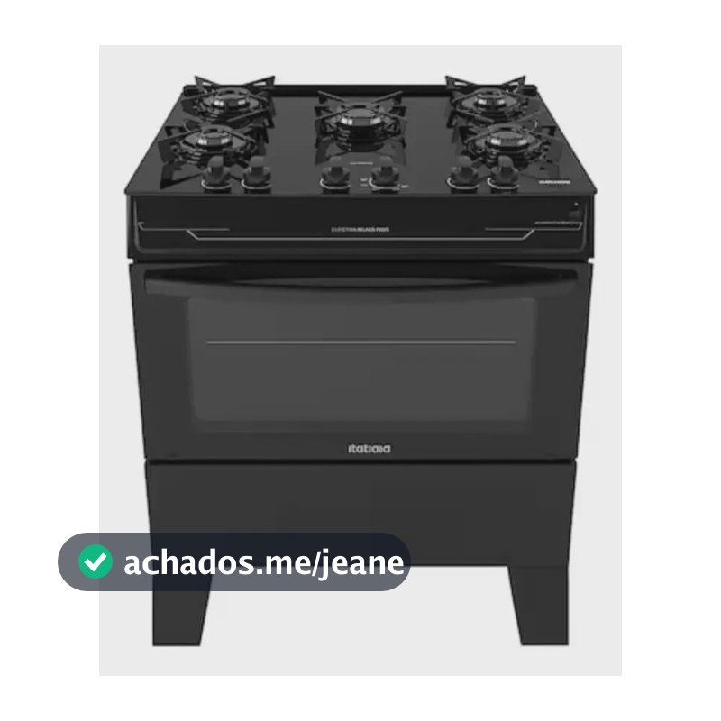 Fogão Itatiaia Electra Glass Plus Piso 5 Bocas Preto Bivolt Preto Bivolt