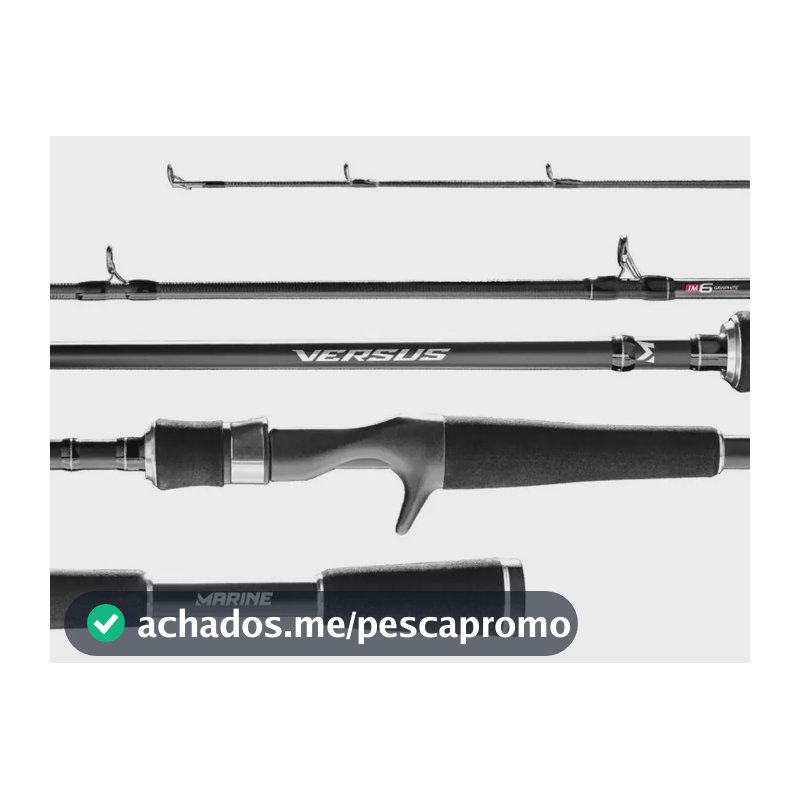 Vara Carretilha Versus Marine Sports 1.83m 12-25lb 2 Partes Cor Preto