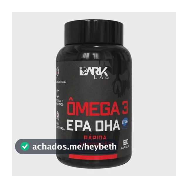 Ômega 3 EPA DHA Dark Lab em cápsula Sem sabor de 120 un