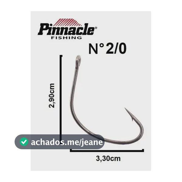 Anzol Pinnacle Wide Gap Nº 2/0 - 10 Peças