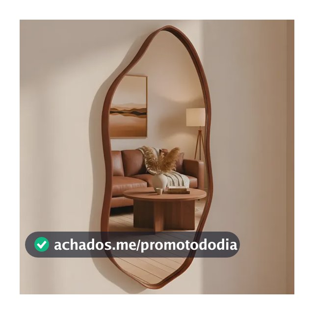 Espelho Decorativo Orgânico 60x40 Moldura Em Couro We Mirror Caramelo