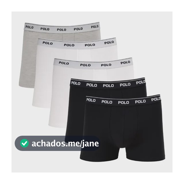 Kit 5 Cuecas Boxer Box Polo Star Cotton Algodão Masculina