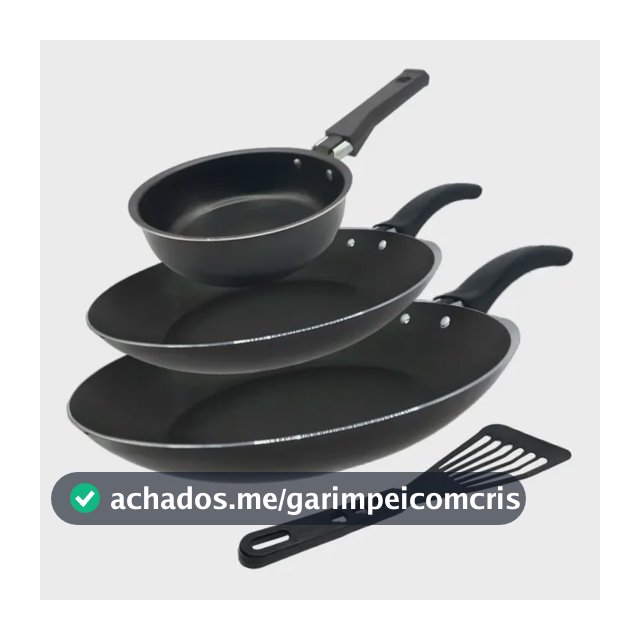 Conjunto De Frigideira 3 Pçs Antiaderente Techflon Nacional Cor Preto