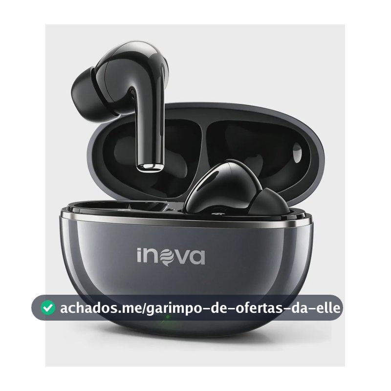 Fone de Ouvido TWS Inova Bluetooth 6.0 In-Ear com Cancelamento de Ruído ENC