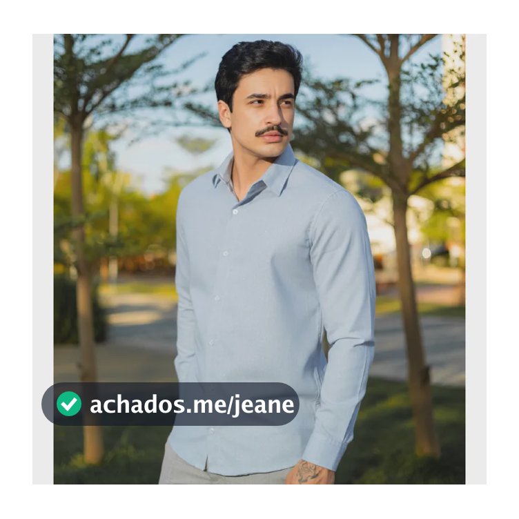 Camisa Social Masculina Manga Longa Premium Linho Slim Fit Azul-claro M