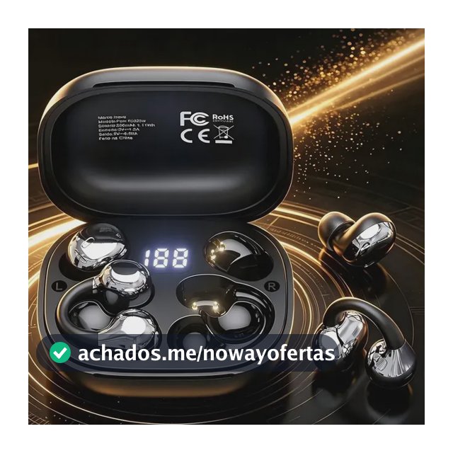 Fone de Ouvido Bluetooth Sem Fio 2 em 1 Clip e TWS para Dormir de Lado Corrida Academia Esportivo IPX5 30h Chamadas Nítidas Microfone Ouvidos Pequenos Estojo 300mAh TWS In-Ear