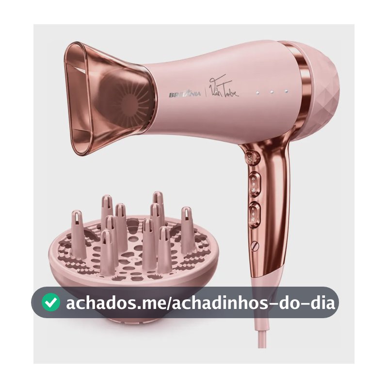 Secador De Cabelo Bsc21a Viih Tube Britânia 2100w Bivolt Rosa