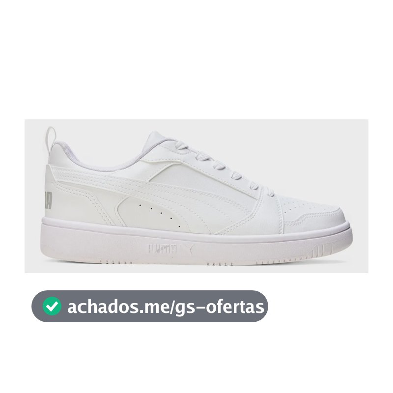 Tênis Casual Masculino Rebound V6 Low Puma Puma White-cool Light Gray Geométrico 42 Br