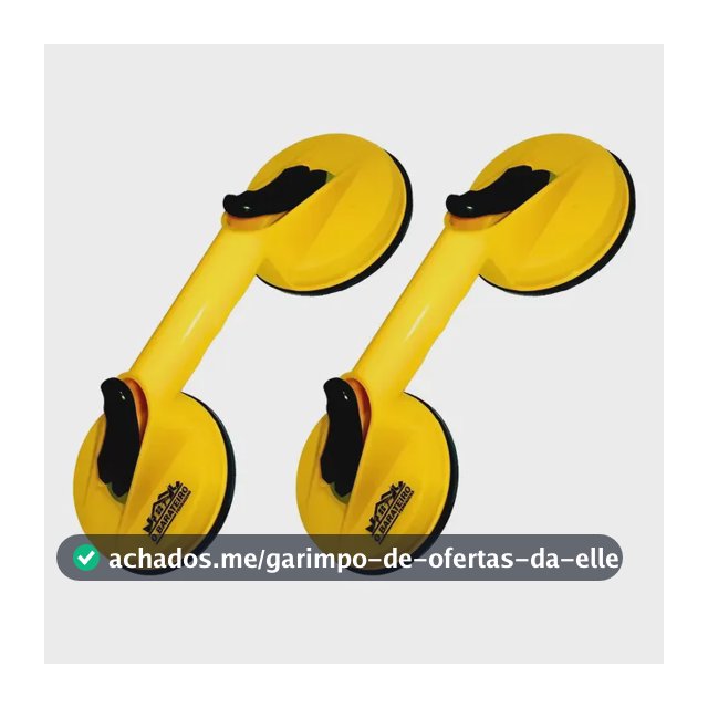 Kit 2 Ventosa Dupla Aguenta 80kg Cada Para Piso Liso, Porcelanato Pesado, Vidro, Chapa Metal - O Barateiro Ferramentas