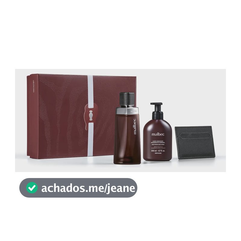 O Boticário Malbec Kit Presente 3 Itens