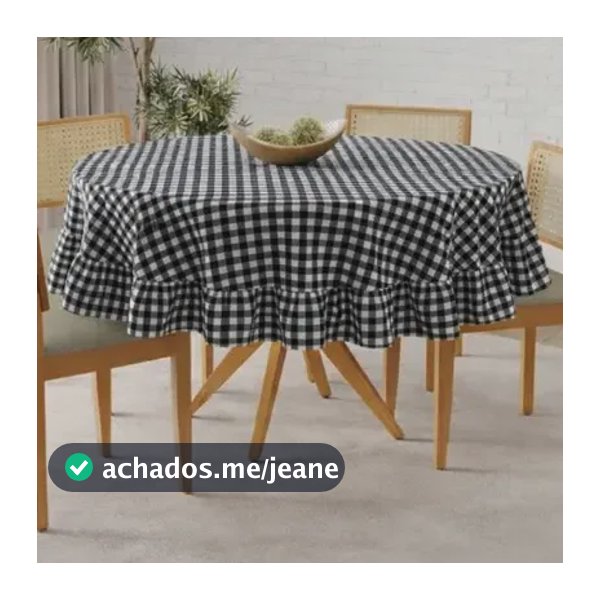 Toalha De Mesa Redonda 4 Cadeiras De Algodão