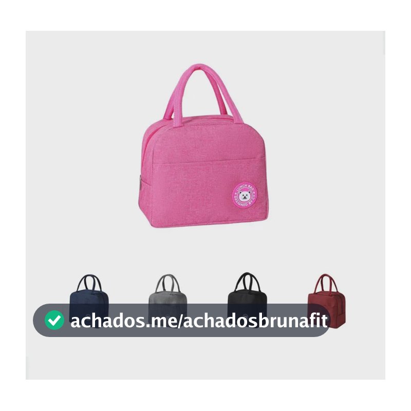 Lancheira Térmica Trabalho Escolar Bolsa Infantil Fitness Rosa