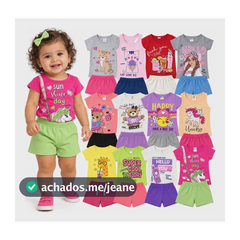 Kit 10 Peças De Roupa Conjunto Infantil Menina Verão 1 - 10 Menina N/a 1