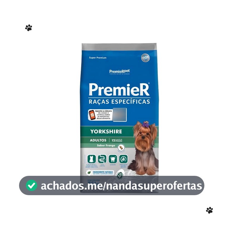 Ração Premier Yorkshire Adultos Frango 7.5kg