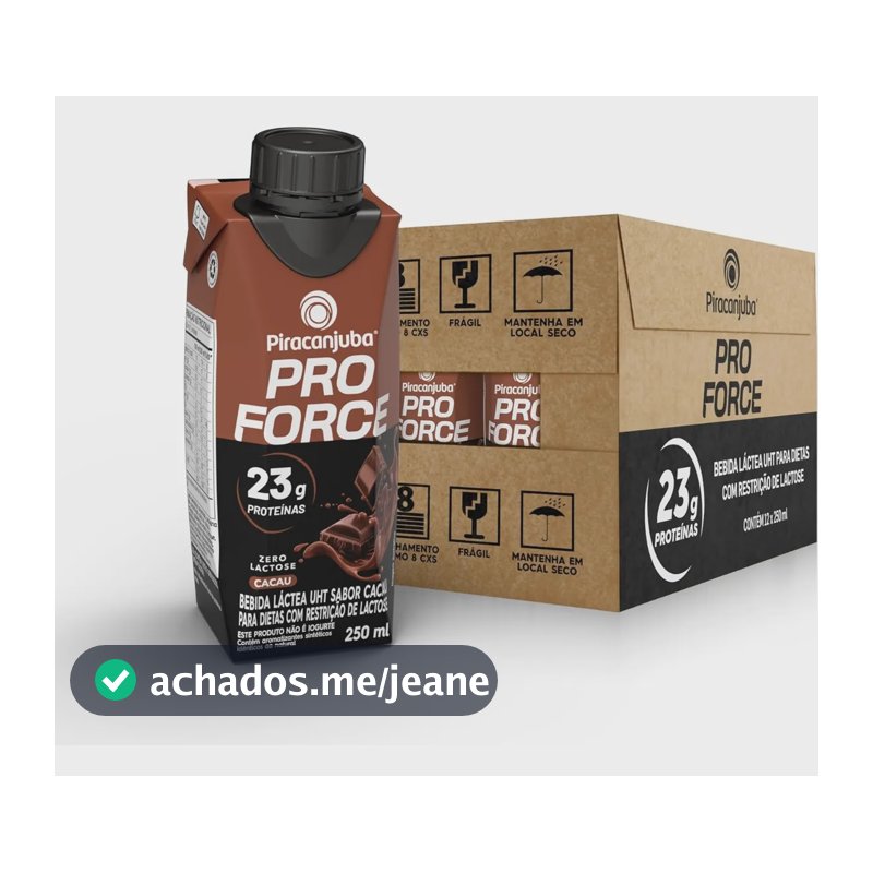 Bebida Proteica Piracanjuba Proforce Cacau 250ml Pack X12
