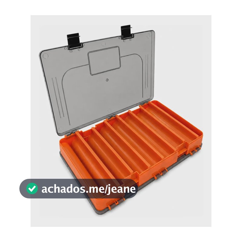 Estojo Duplo Para Iscas Artificiais 16 Divisórias Colorido Laranja