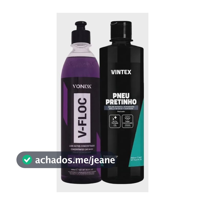 Vonixx V-floc Shampoo Neutro + Vintex Pneu Pretinho (500ml)