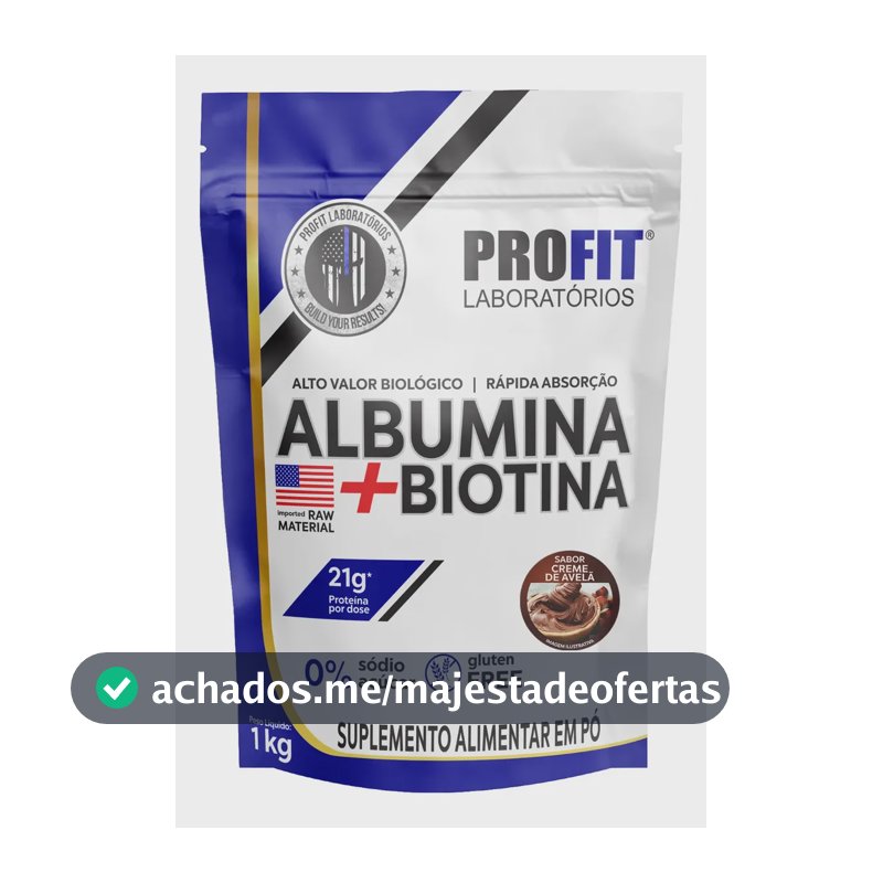Albumina Profit Labs em pó sabor Creme de avelã x 1kg