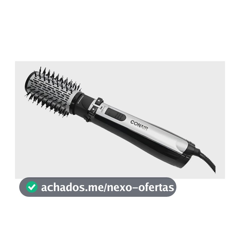 Escova Secadora Rotativa Diamond Rotating 900W Preto e Prata Conair