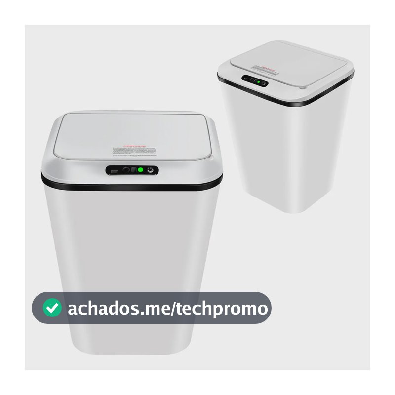 Lixeira Automatica Inteligente 16 L Com Sensor Touch Cozinha Cor Branco