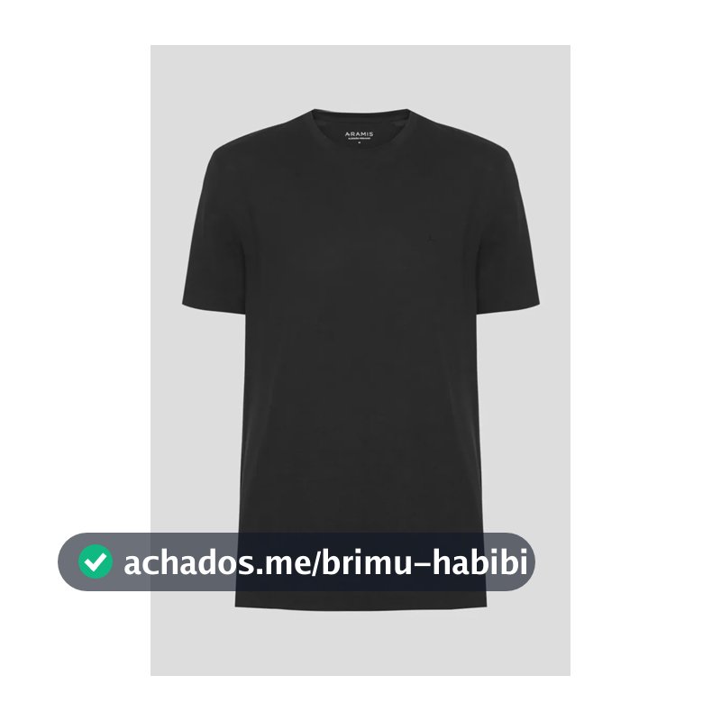 Camiseta Aramis Manga Curta Algodão Peruano Preto