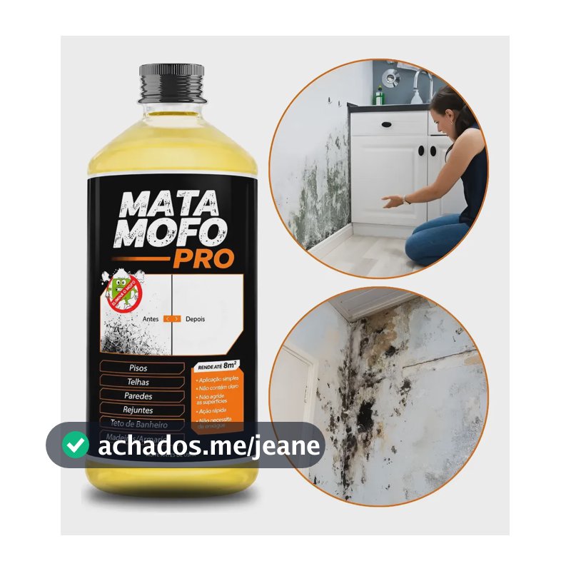 Mata Mofo Não Volta Anti Mofo Parede Teto Piso Armário 1 Lt