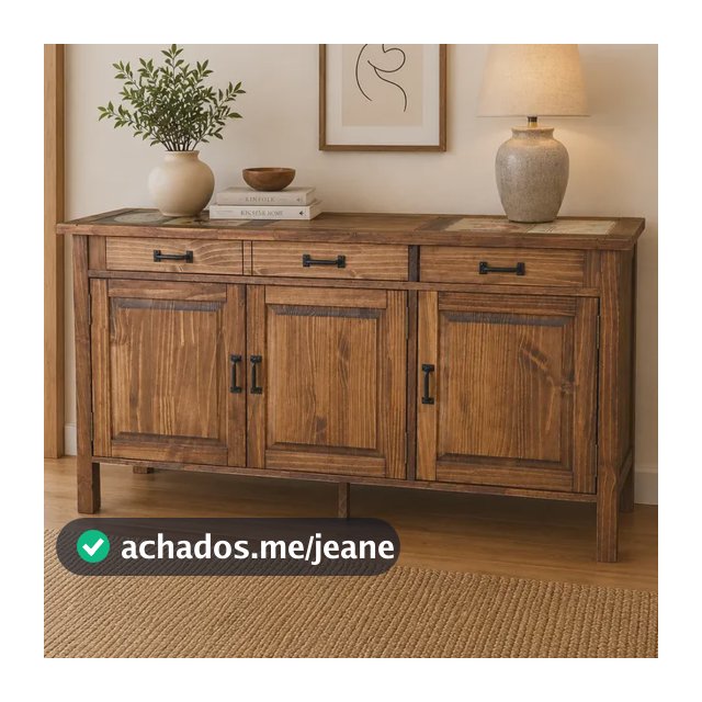 Balcão 3 Portas Madeira Maciça Organizador Cozinha Imbuia
