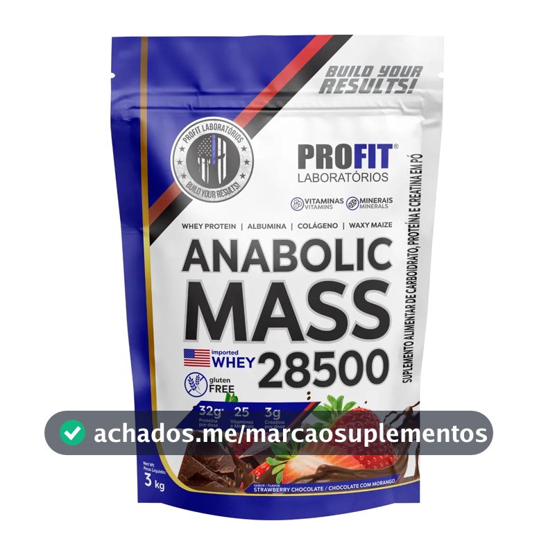 Anabolic Mass 28500 3kg Suplemento Profit Labs Sabor Sensação