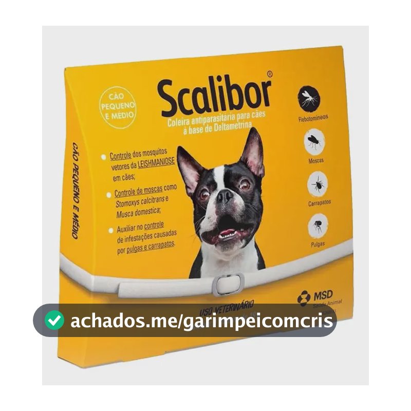 Coleira Antiparasitária Scalibor 48cm Cães Pulgas Carrapatos MSD