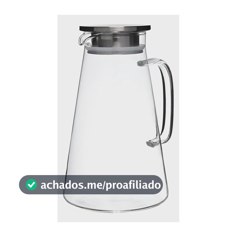 Jarra De Vidro Borossilicato Com Tampa De Inox 1,8 Litros