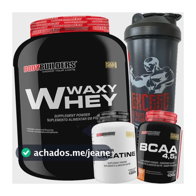 Kit Whey Protein 2kg + Creatina + BCAA + Coqueteleira - Bodybuilders