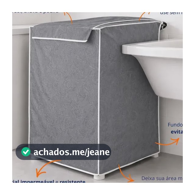 Capa Máquina Lavar Roupas Guarde Bem Electrolux Brastemp Consul Colormaq Zíper Impermeável 10 11 12 13 14 15 16 17 18kg Cinza - Tam: M