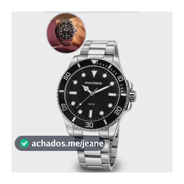 Relógio Prata Masculino Mondiane 32549g0mvne1 Cor Da Correia Prateado Cor Do Fundo Preto
