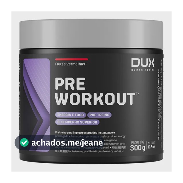 Pre Workout - Pote 300g Dux Nutrition - Sabor Frutas Vermelhas