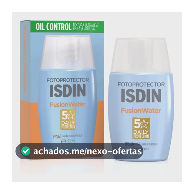 ISDIN Protetor Solar Facial Fusion Water 5 Stars Sem Cor FPS 60 - 30ml