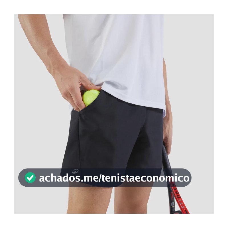 Shorts Masculino De Tênis Dry 100 Artengo Preto Liso G