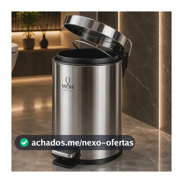 Lixeira Inox 5L Com Pedal Balde Removível Banheiro Cozinha Wow World Of Wonders